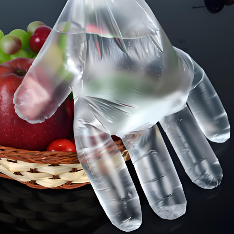 قفازات HDPE مقاومة للماء والزيت باللون الأبيض الفاتح قفازات HDPE مقاومة للماء والزيت باللون الأبيض الفاتح
