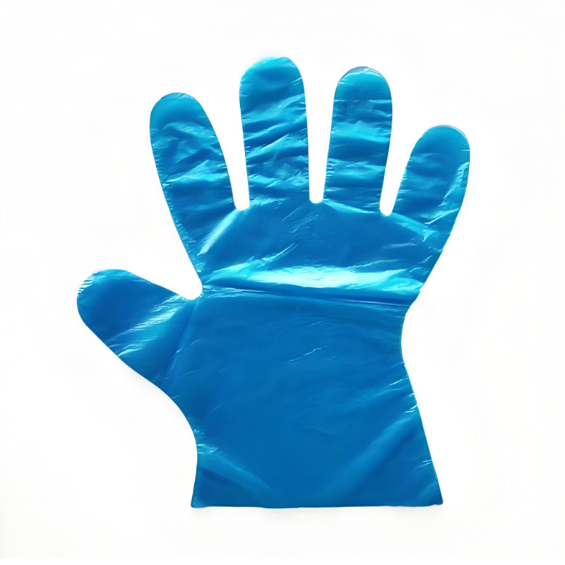 قفازات LDPE زرقاء مقاومة للبكتيريا والأحماض والقلويات